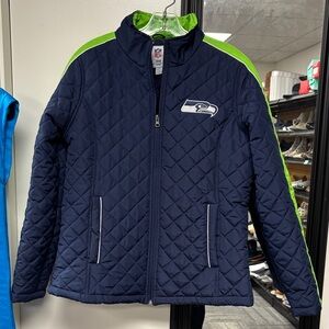 NFL Seahawks Navy and Green Quilted Jacket